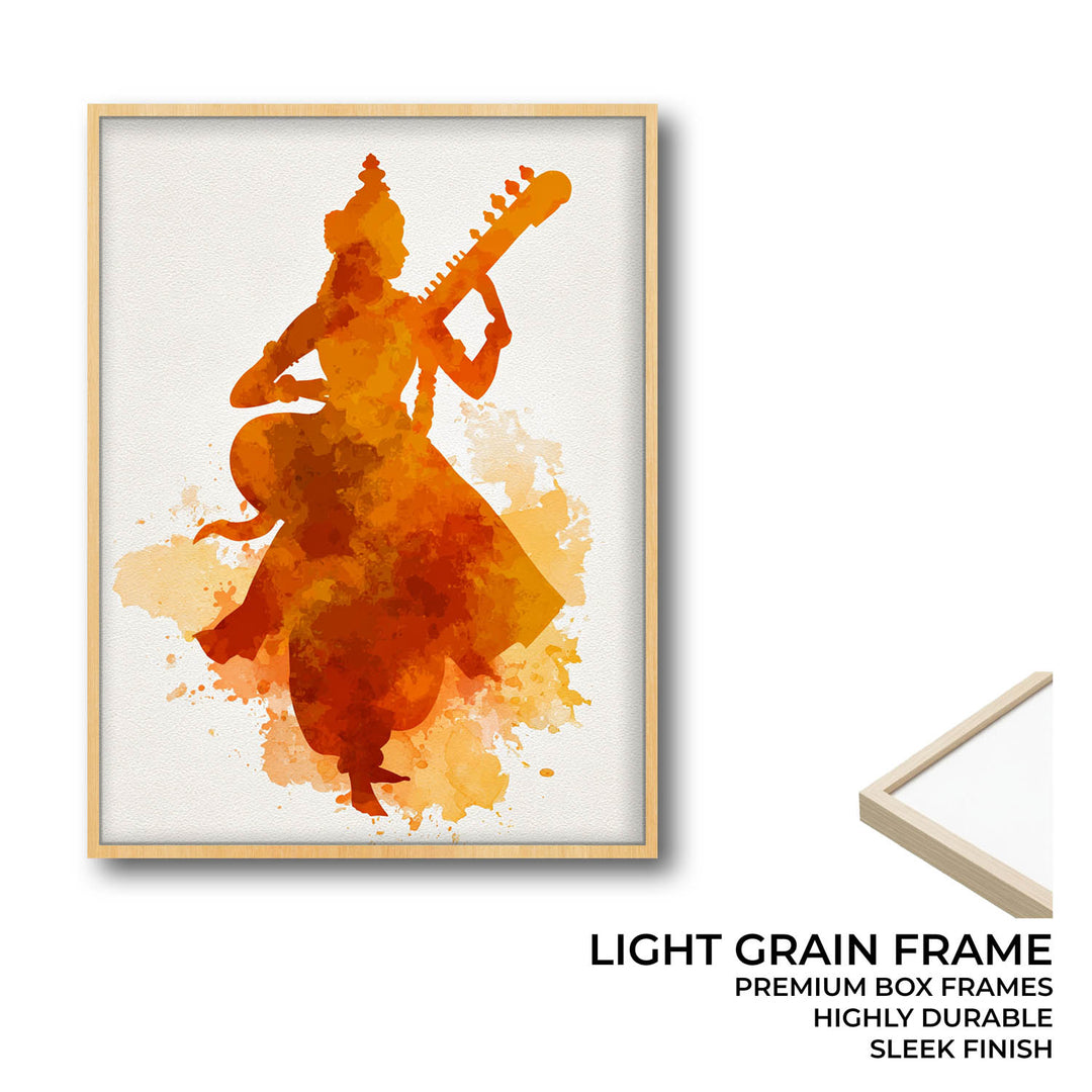 Saraswati Painting – Goddess of Knowledge Wall Art