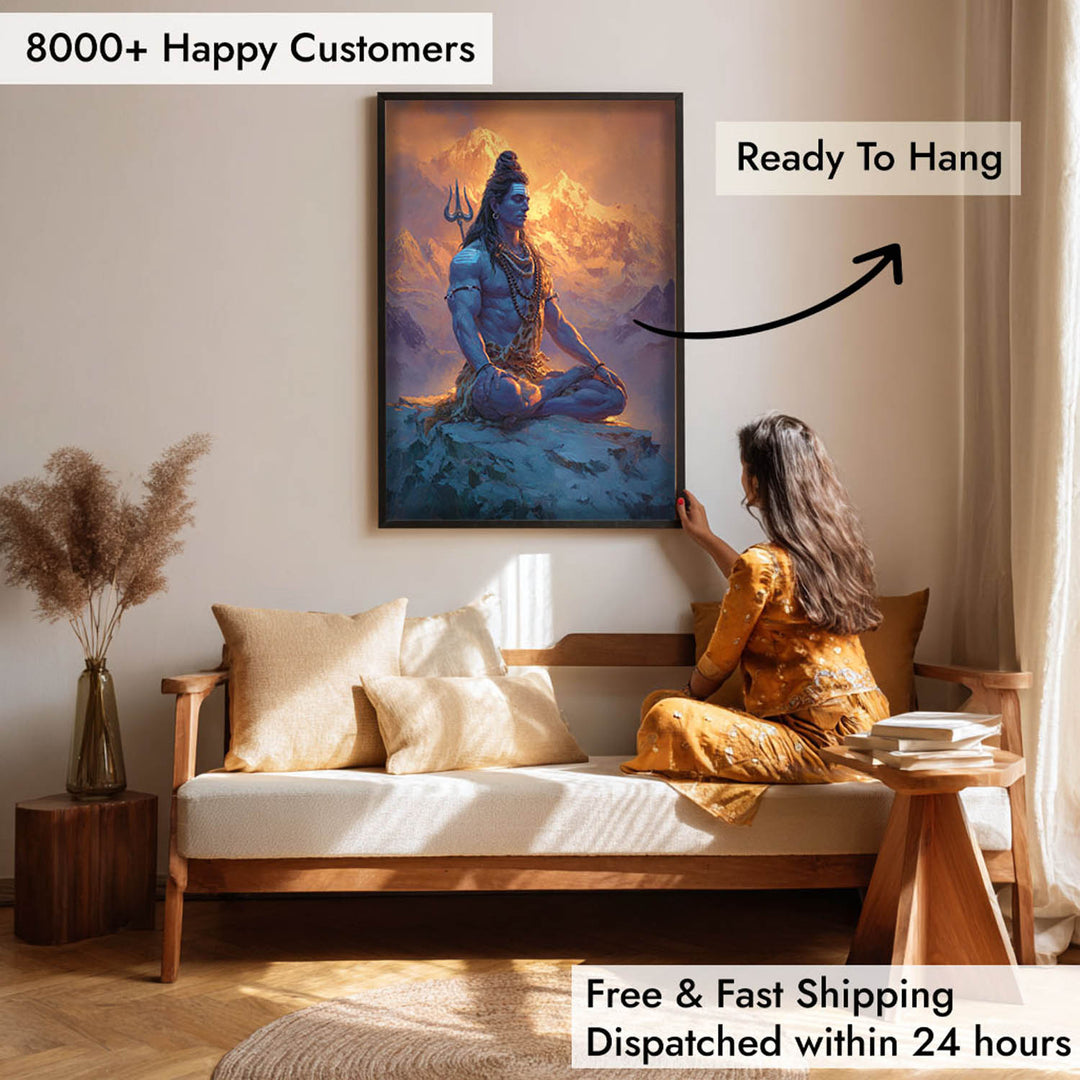 Shiv Meditation Painting – Lord Shiva Wall Art