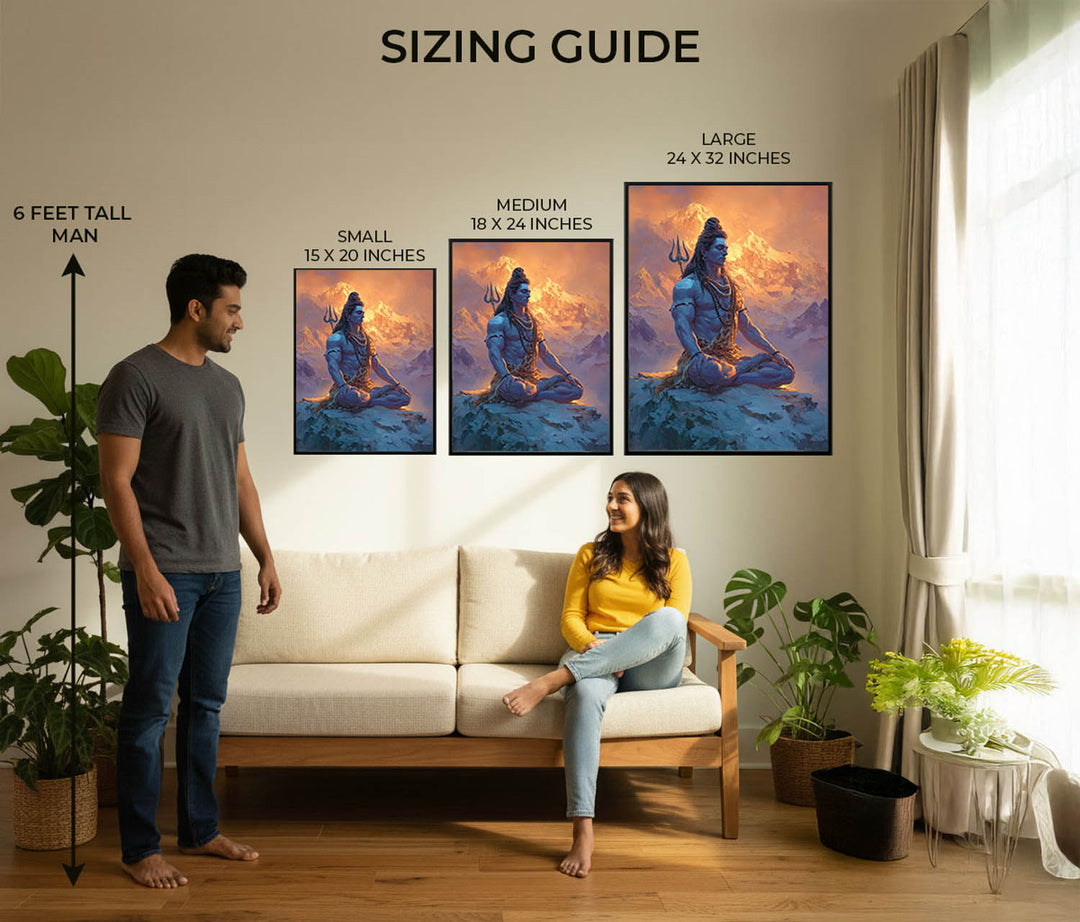 Shiv Meditation Painting – Lord Shiva Wall Art