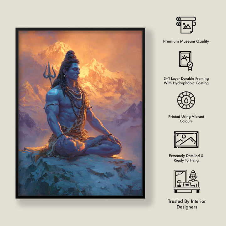 Shiv Meditation Painting – Lord Shiva Wall Art