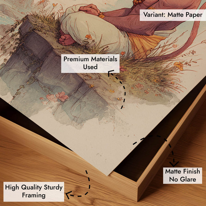 Hanuman Painting – Bajrangbali Wall Art in Meditation