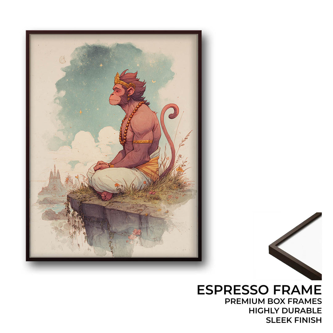 Hanuman Painting – Bajrangbali Wall Art in Meditation