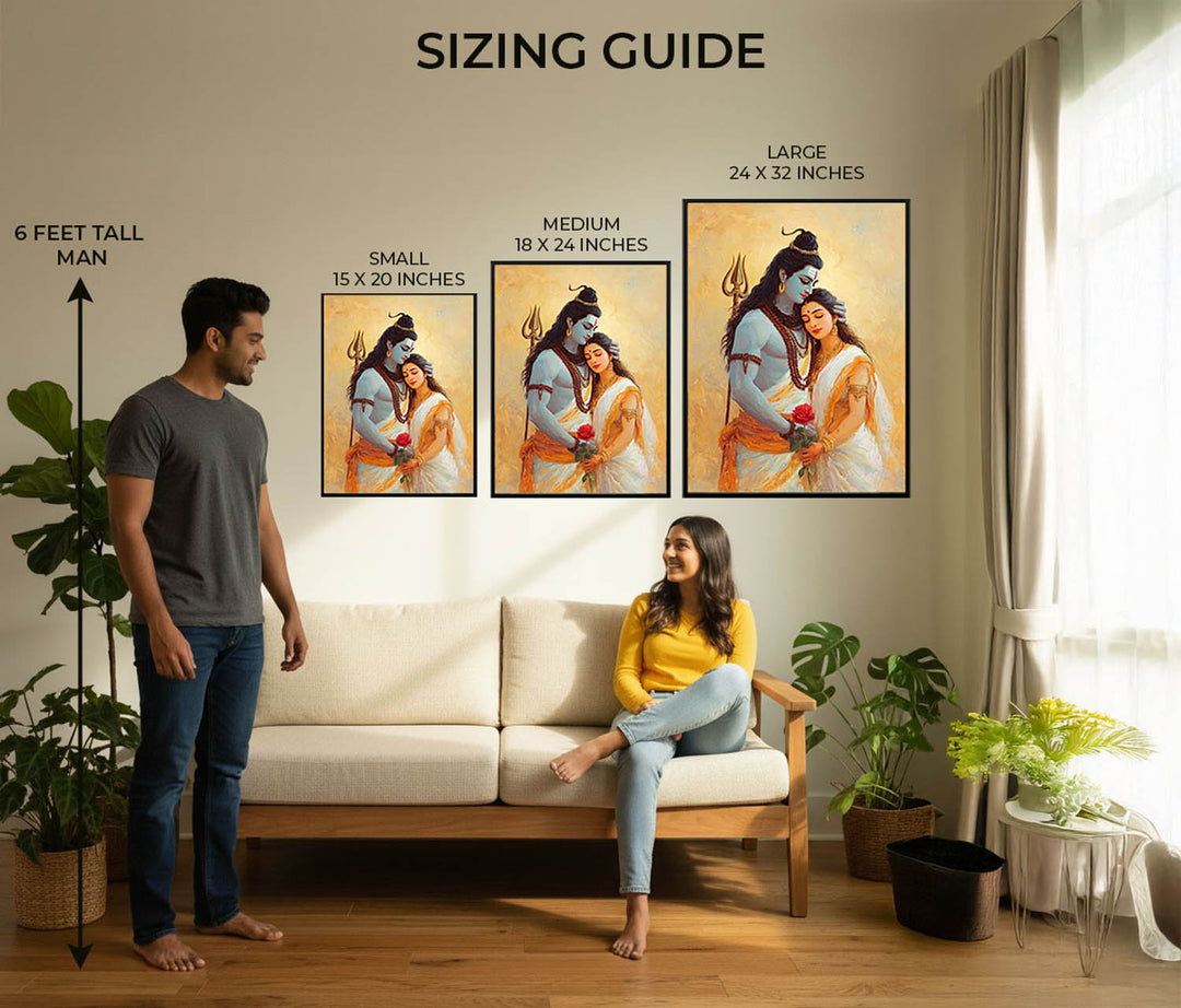 Shiv Parvati Painting – Lord Shiva and Goddess Parvati Vastu Wall Art