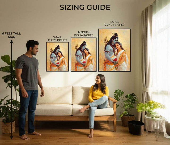 Shiv Parvati Painting – Lord Shiva and Goddess Parvati Vastu Wall Art