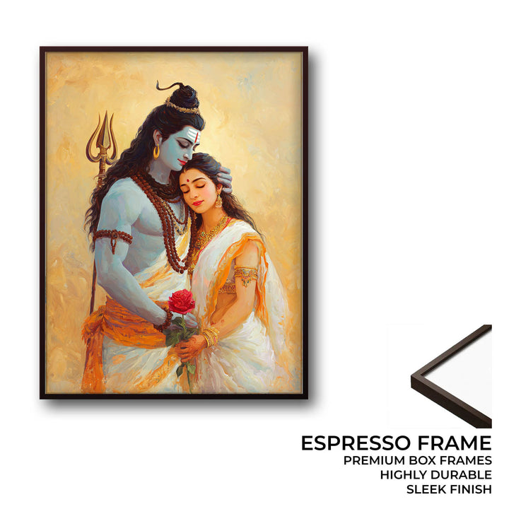 Shiv Parvati Painting – Lord Shiva and Goddess Parvati Vastu Wall Art