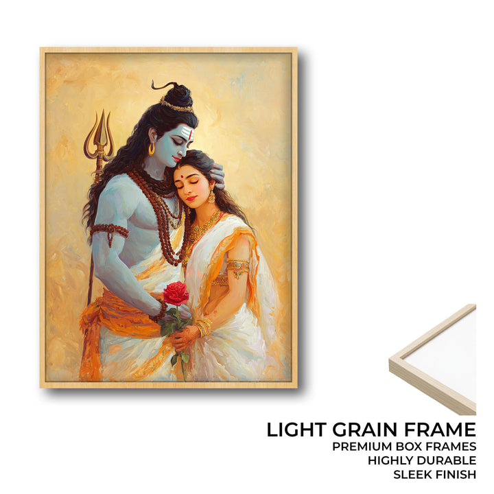 Shiv Parvati Painting – Lord Shiva and Goddess Parvati Vastu Wall Art