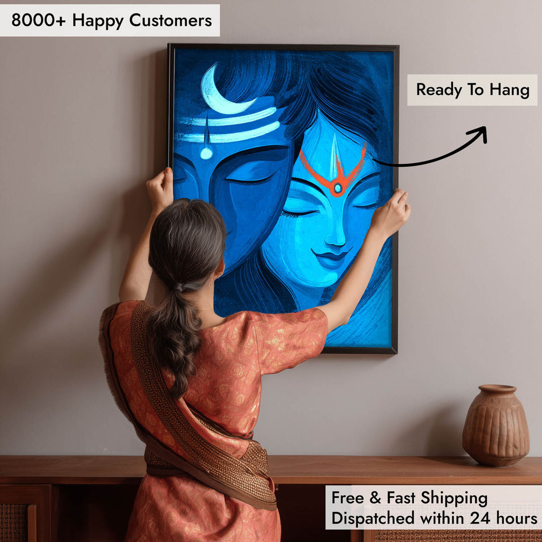 Shiva Parvati Ardhnarishwar - Vastu Painting