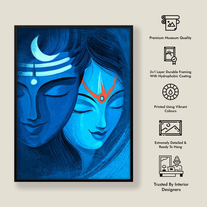 Shiva Parvati Ardhnarishwar - Vastu Painting