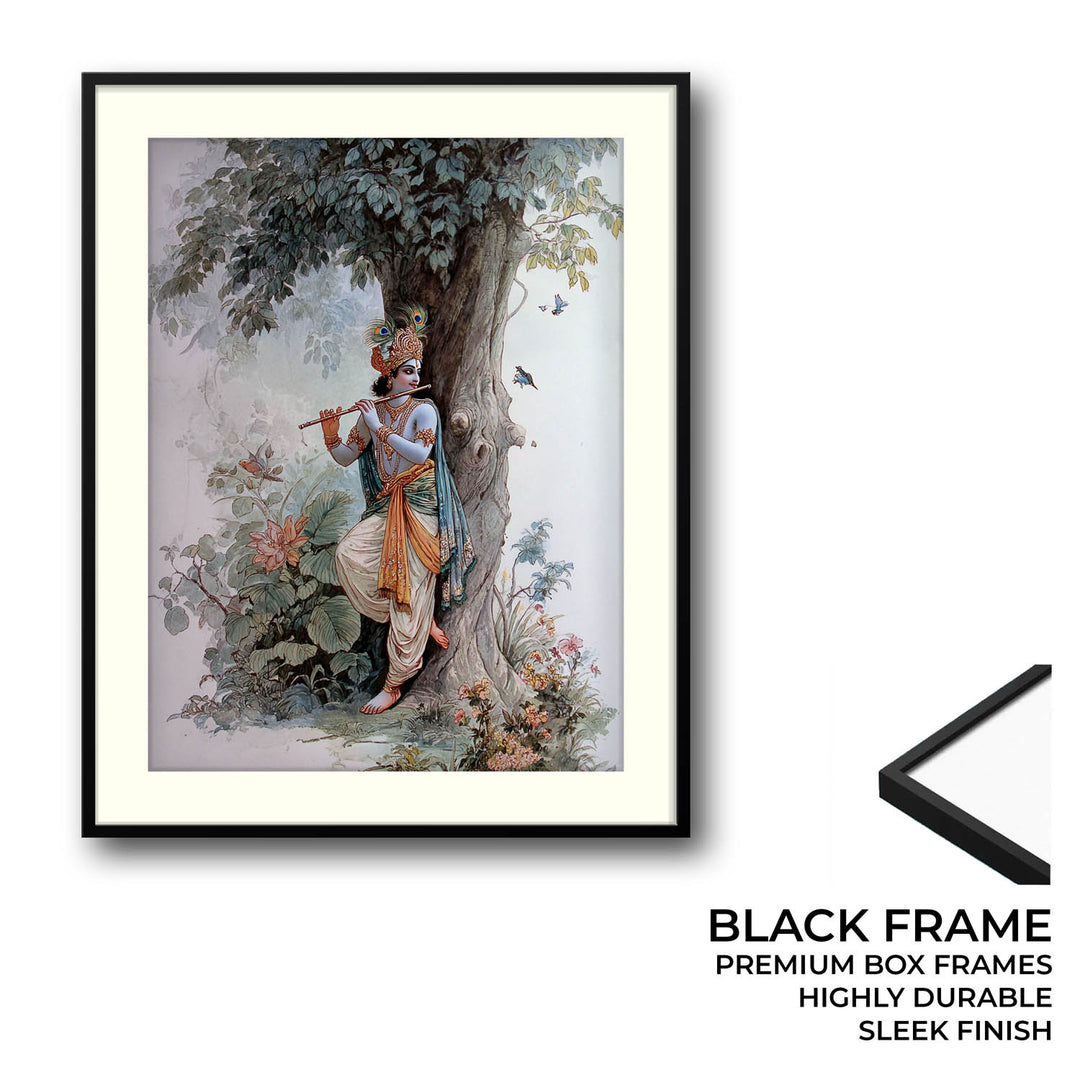 Shree Krishna Playing Flute Painting – Vastu Wall Art