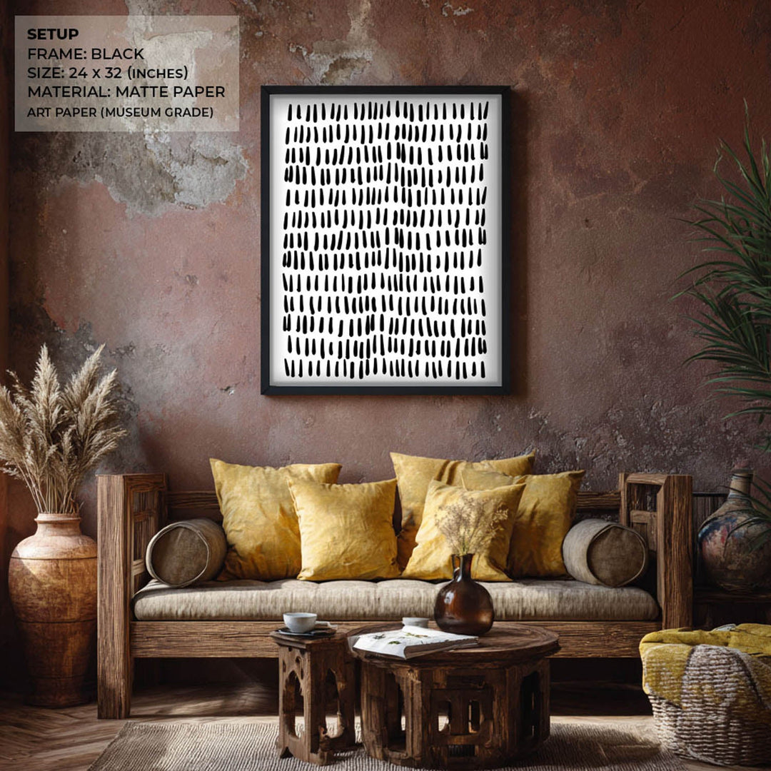 Silent Drizzle – Abstract Monochrome Art