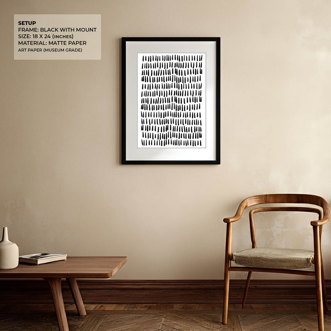 Silent Drizzle – Abstract Monochrome Art