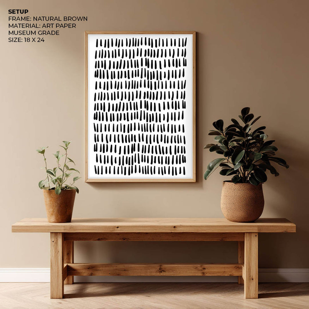 Silent Drizzle – Abstract Monochrome Art