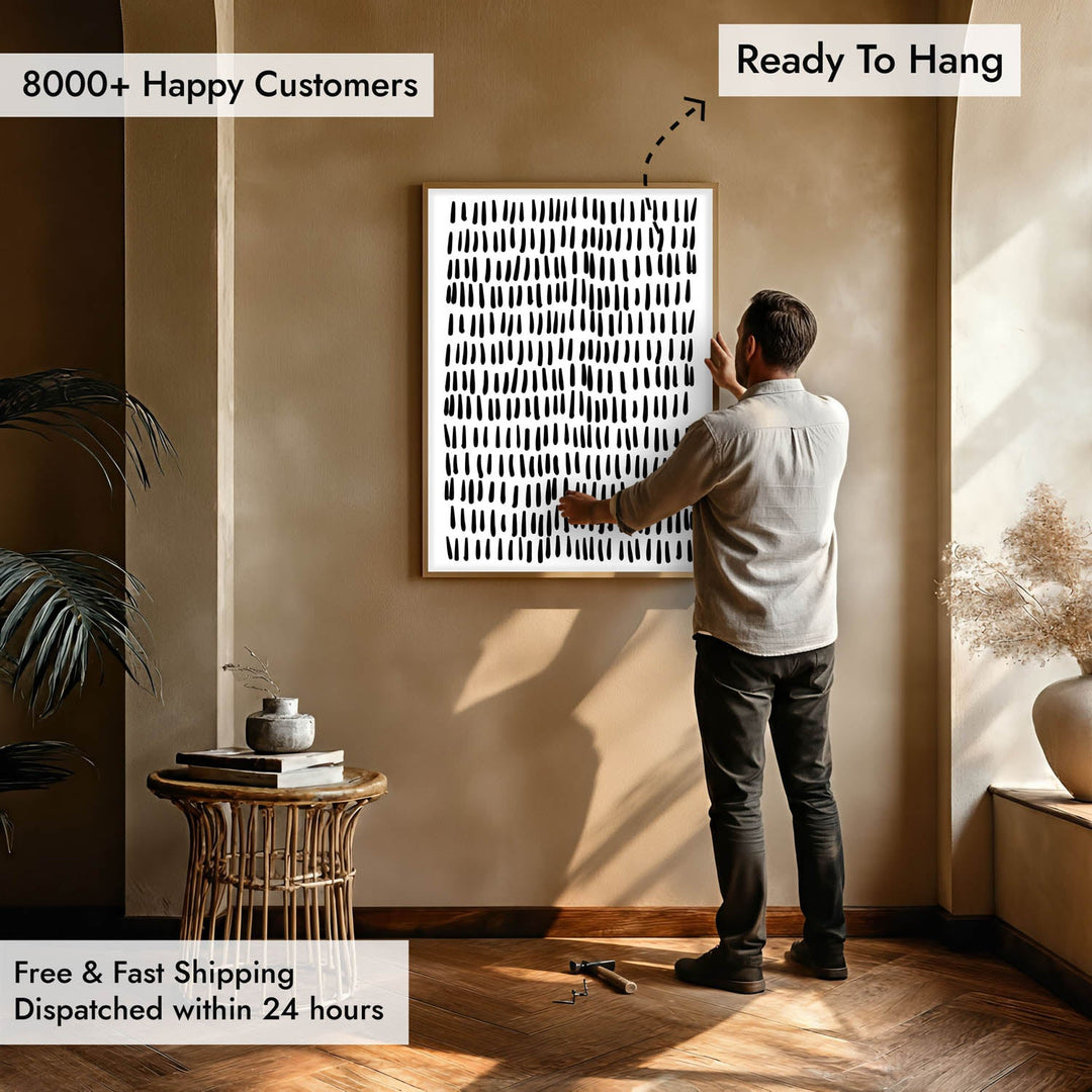 Silent Drizzle – Abstract Monochrome Art