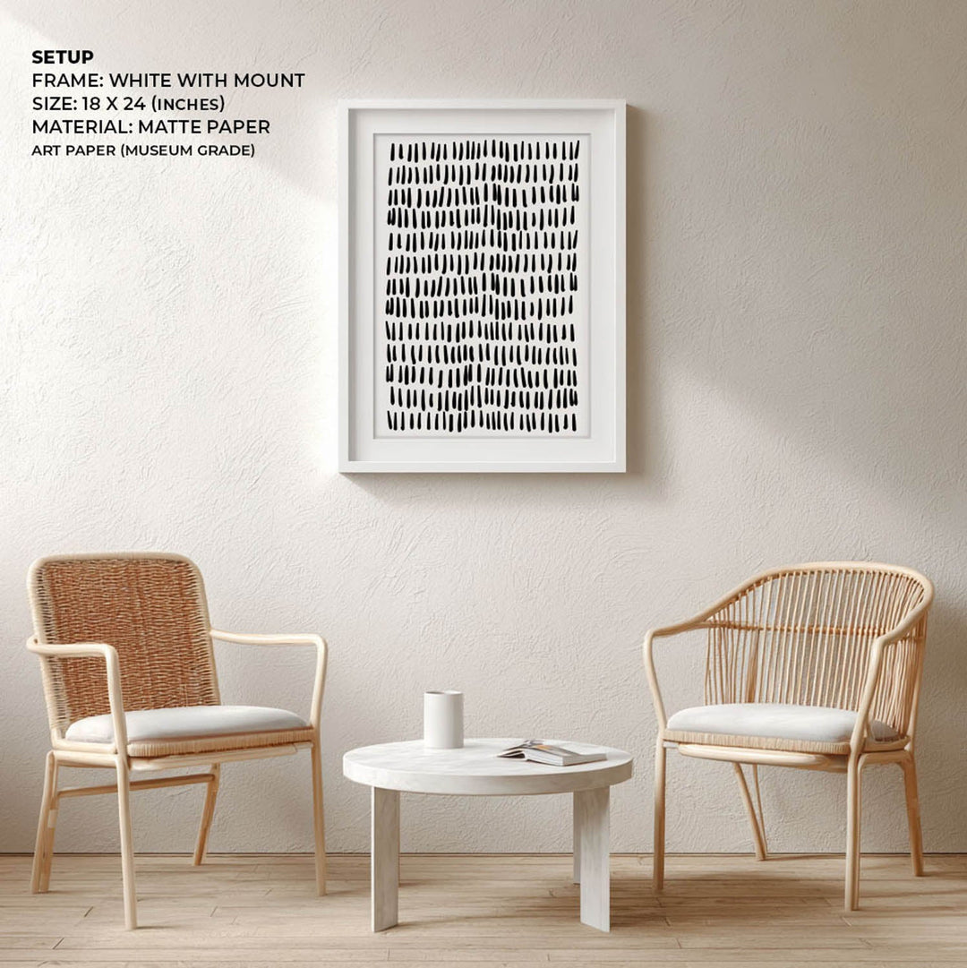 Silent Drizzle – Abstract Monochrome Art