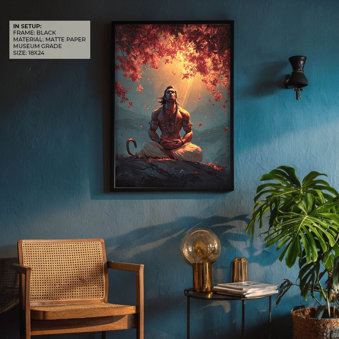 Bajrangbali Hanuman Meditation Painting – Vastu Wall Art