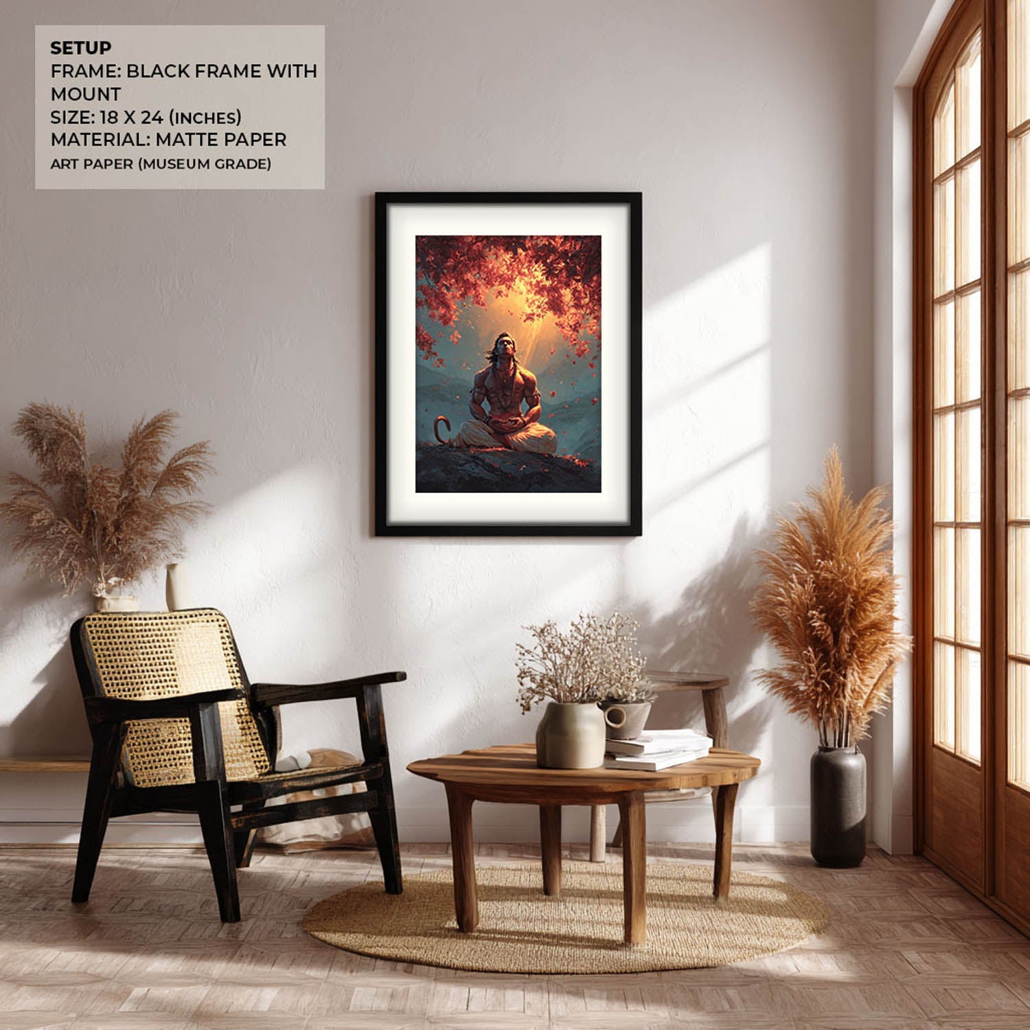 Bajrangbali Hanuman Meditation Painting – Vastu Wall Art