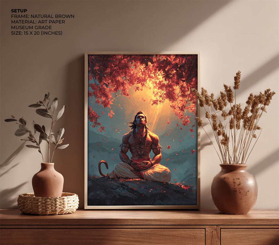 Bajrangbali Hanuman Meditation Painting – Vastu Wall Art