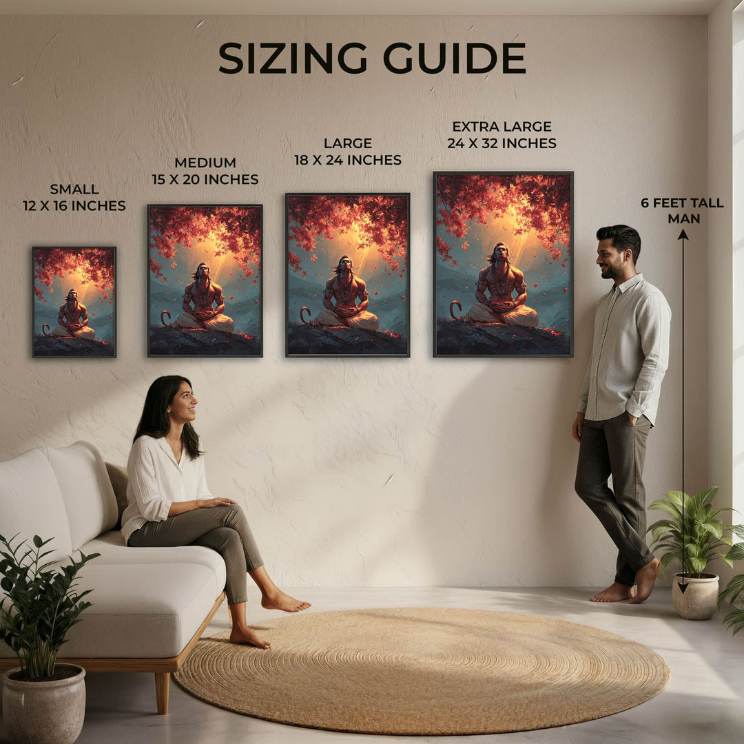 Bajrangbali Hanuman Meditation Painting – Vastu Wall Art