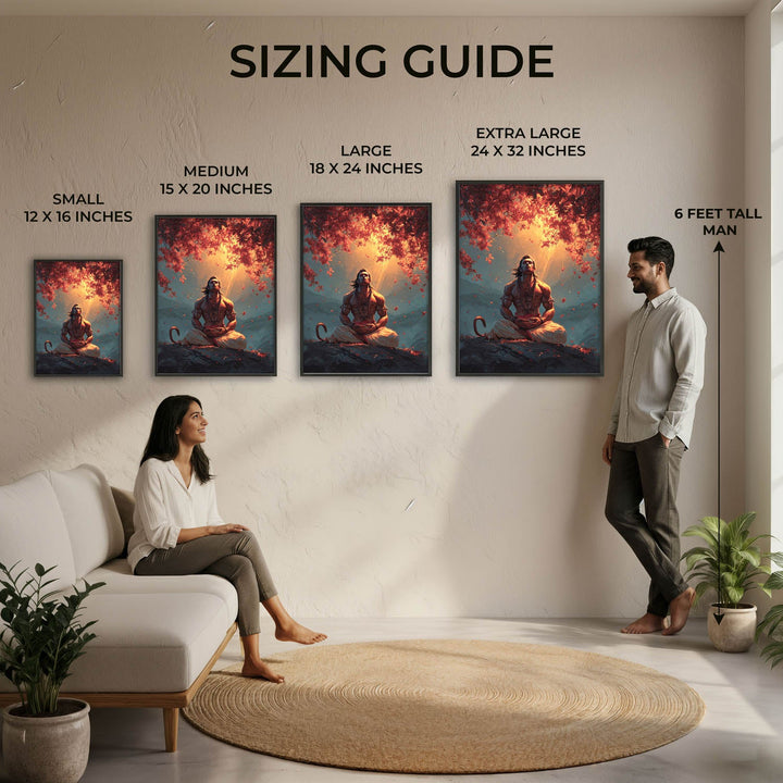 Bajrangbali Hanuman Meditation Painting – Vastu Wall Art