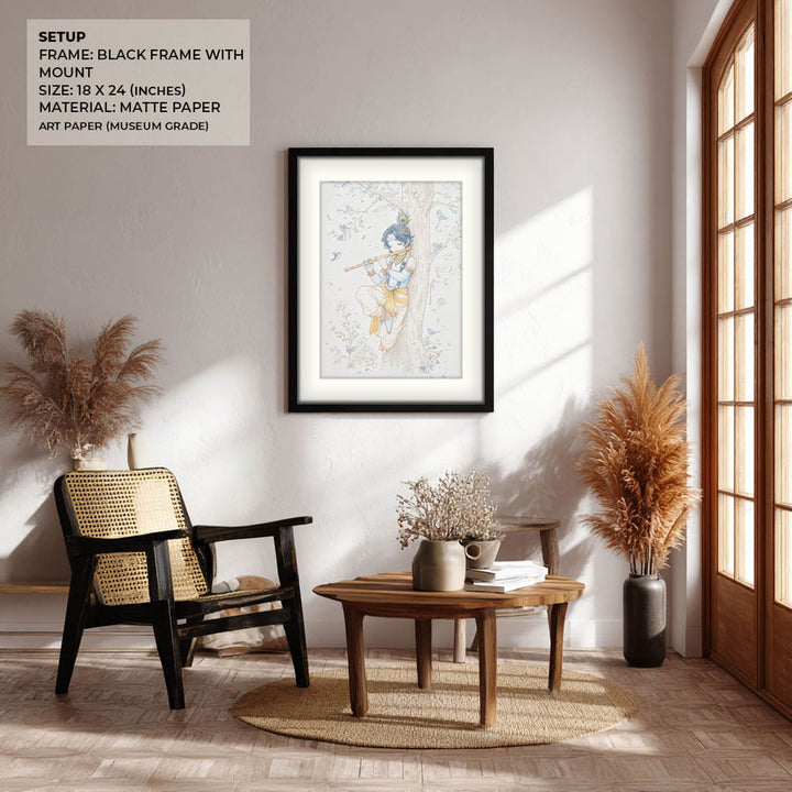 Bal Krishna Flute Wall Art – Vastu Painting for Home