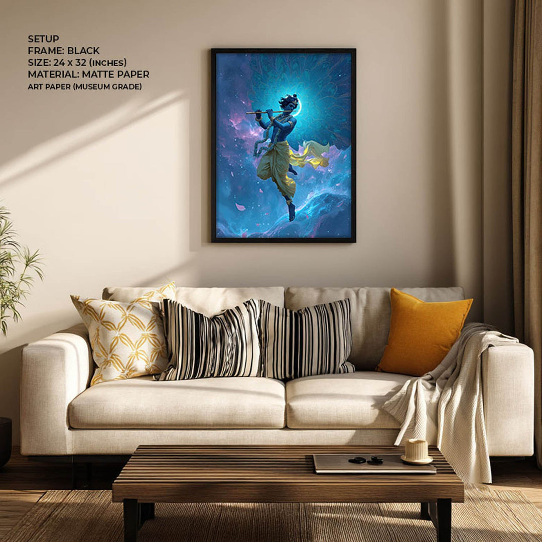 Celestial Krishna Painting – Divine Wall Art
