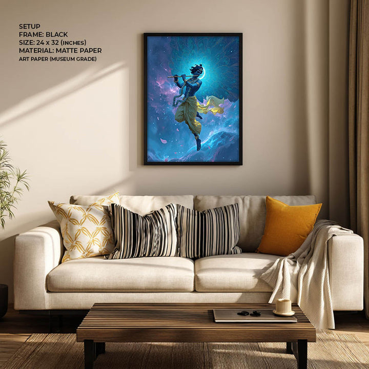 Celestial Krishna Painting – Divine Wall Art