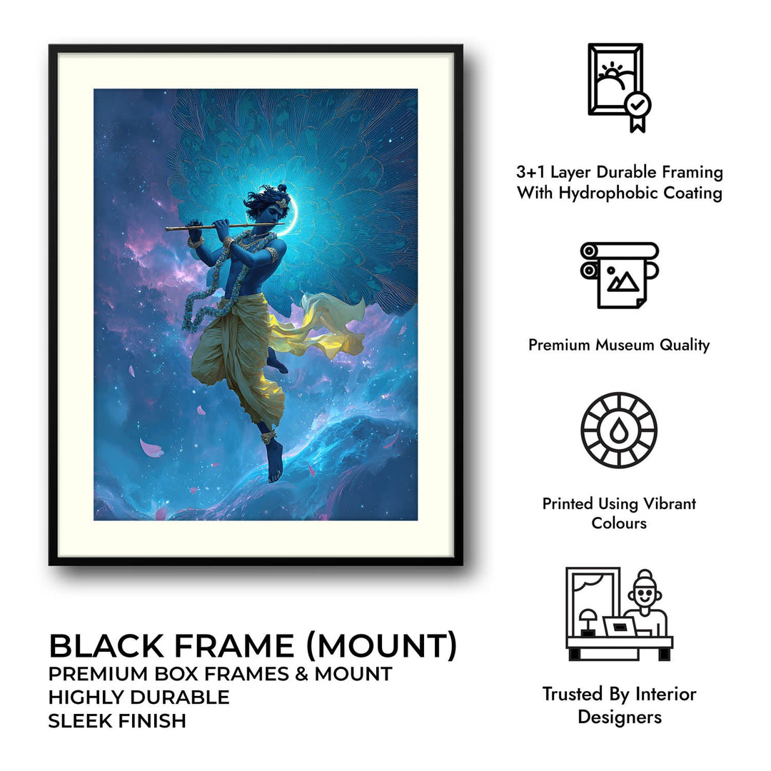 Celestial Krishna Painting – Divine Wall Art