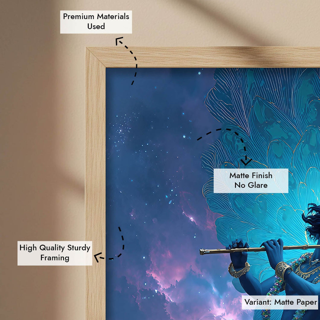 Celestial Krishna Painting – Divine Wall Art