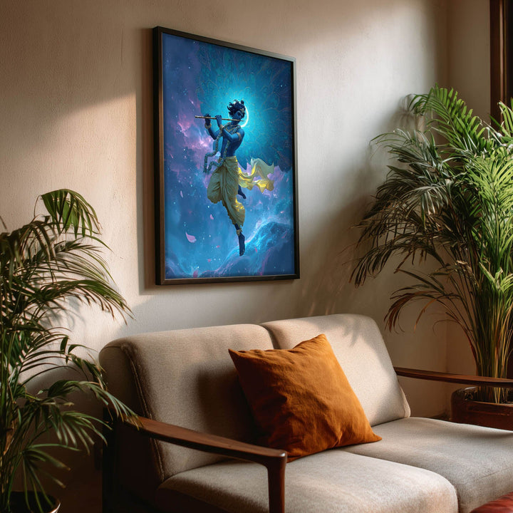 Celestial Krishna Painting – Divine Wall Art