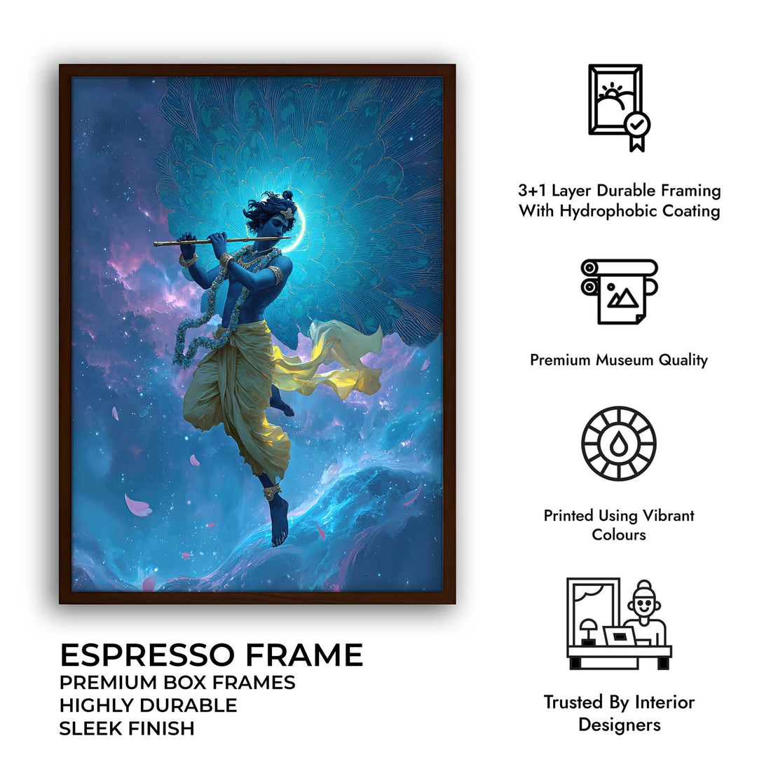 Celestial Krishna Painting – Divine Wall Art