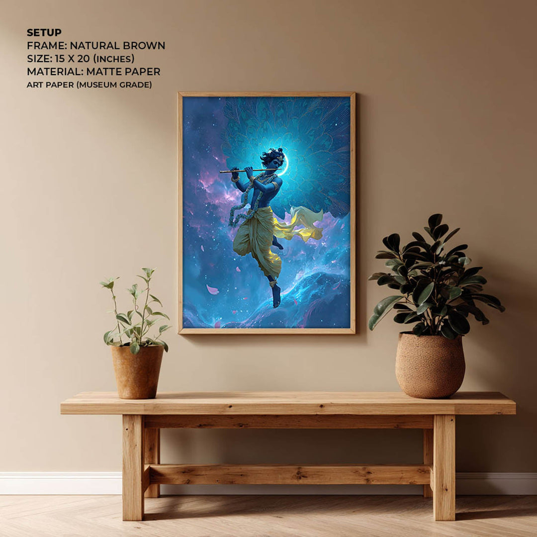 Celestial Krishna Painting – Divine Wall Art