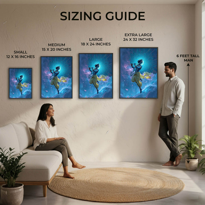 Celestial Krishna Painting – Divine Wall Art