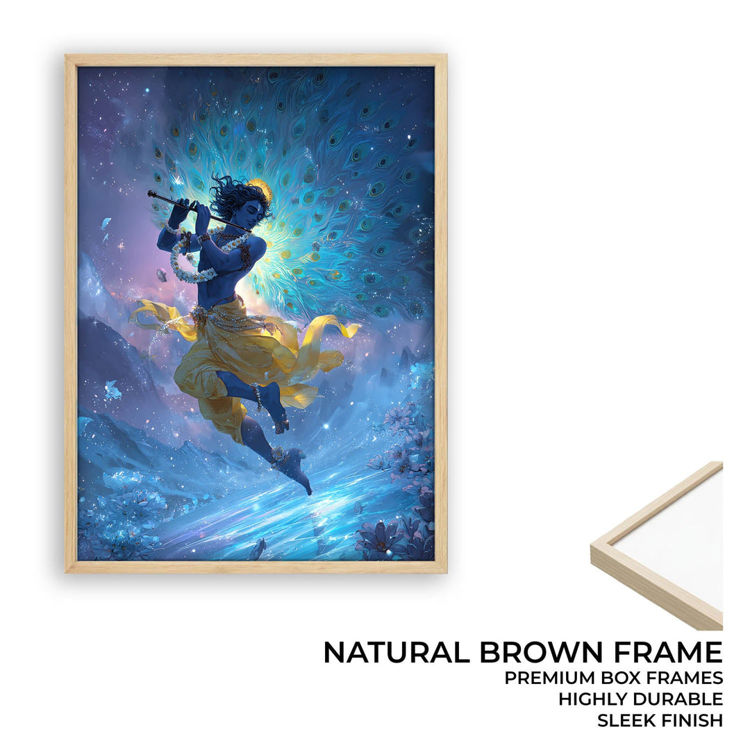 Celestial Krishna Painting – Flute Wall Art