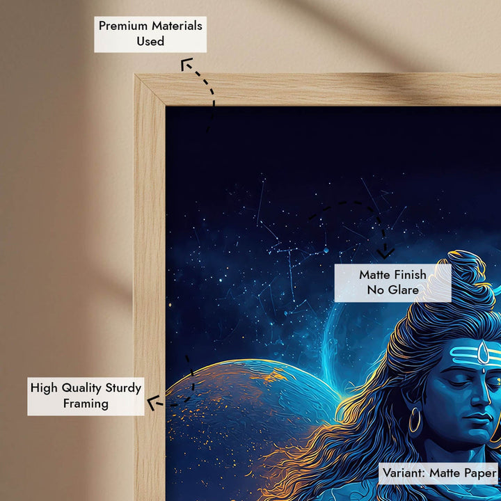 Cosmic Shiva Painting – Mahadev Wall Art