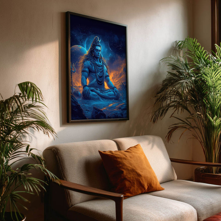 Cosmic Shiva Painting – Mahadev Wall Art