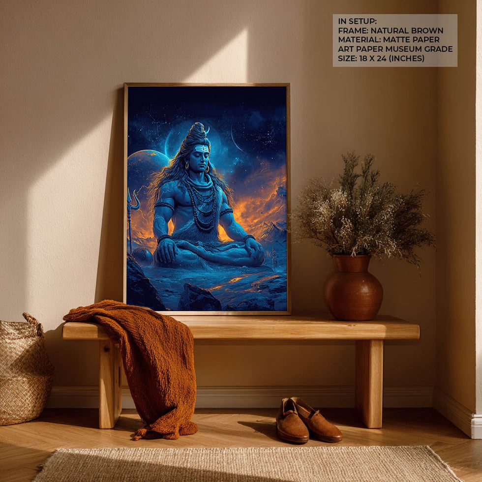 Cosmic Shiva Painting – Mahadev Wall Art