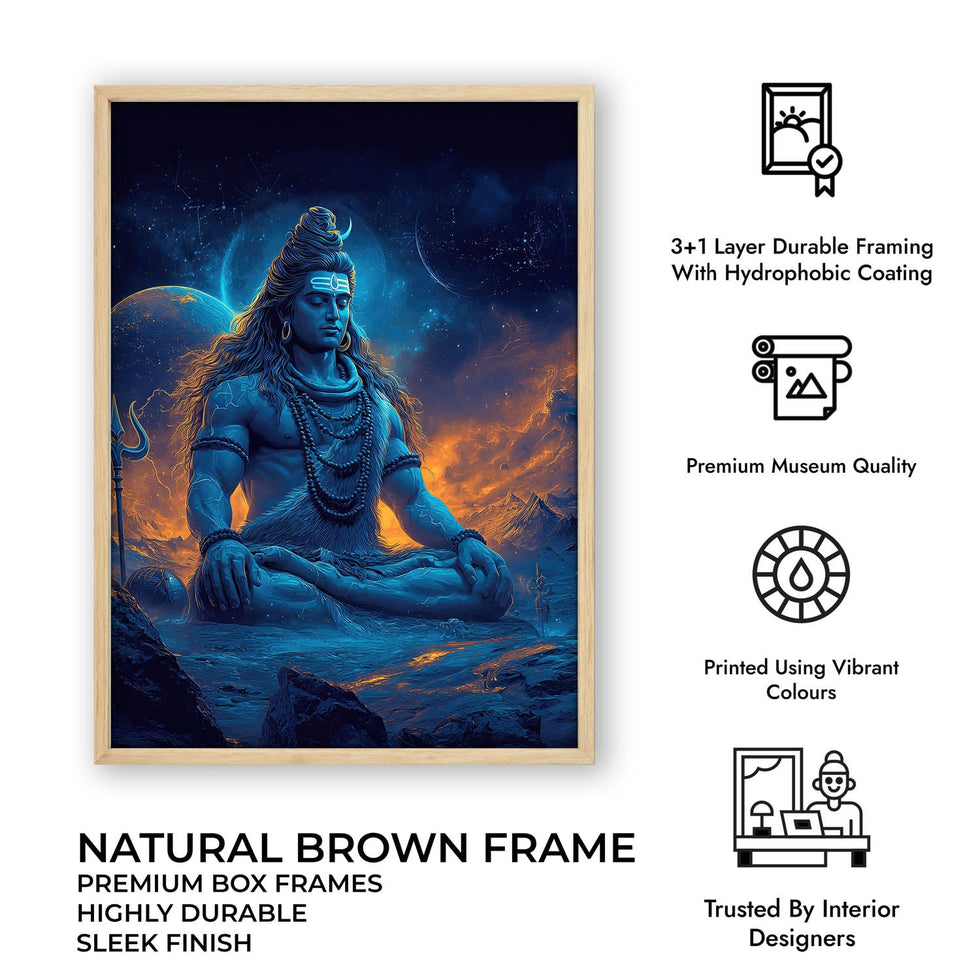 Cosmic Shiva Painting – Mahadev Wall Art