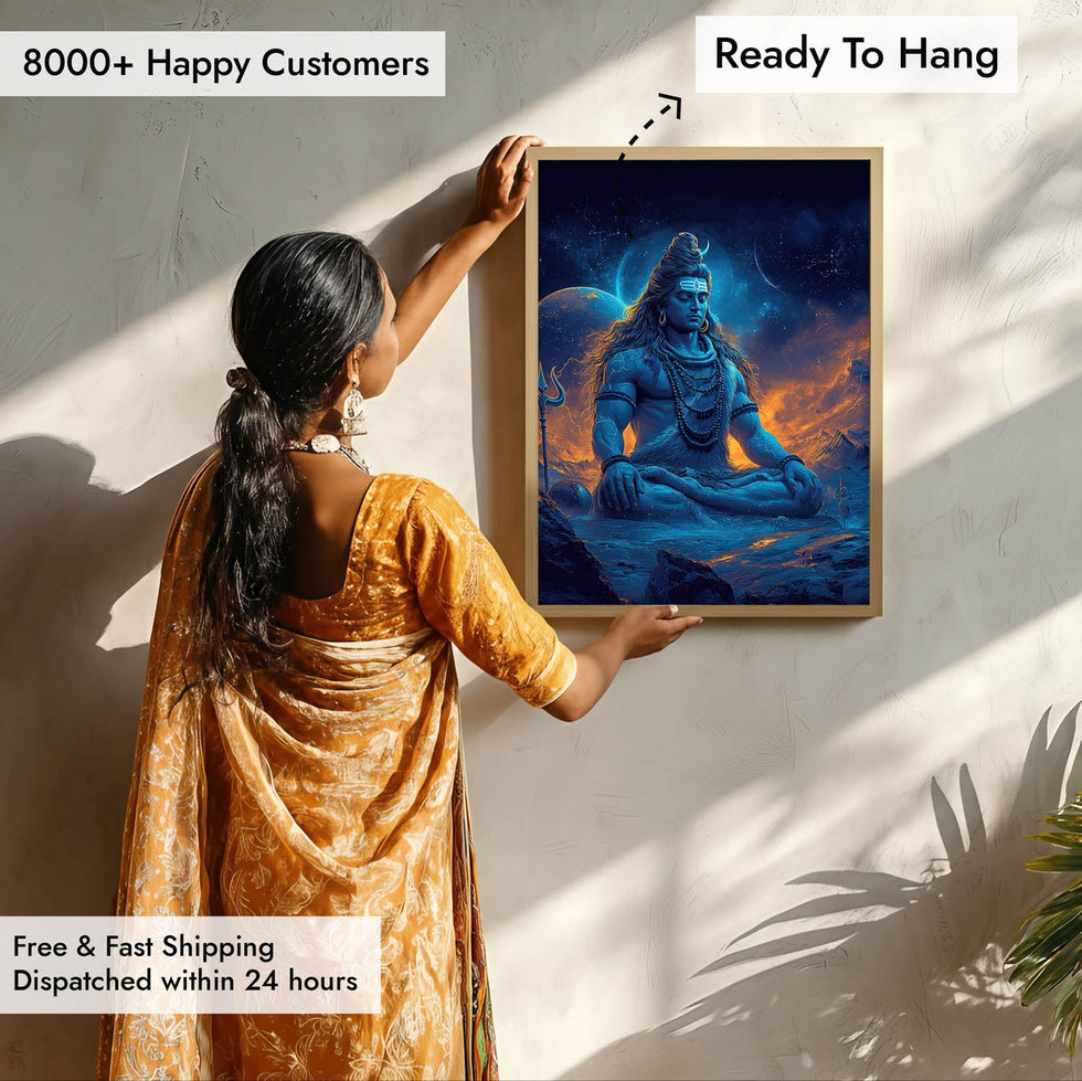 Cosmic Shiva Painting – Mahadev Wall Art