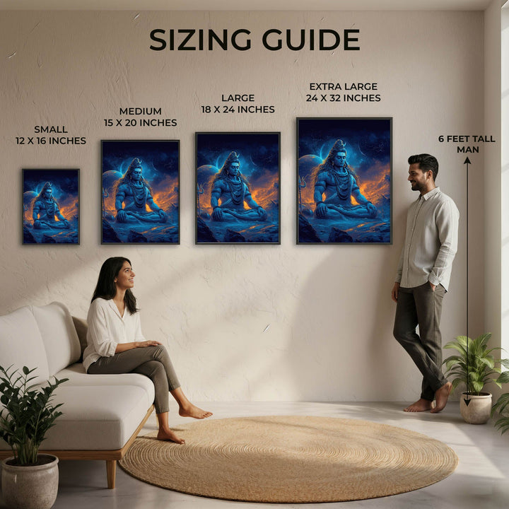 Cosmic Shiva Painting – Mahadev Wall Art