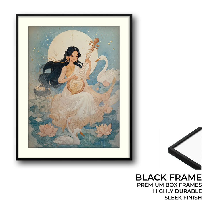 Divine Saraswati Painting – Goddess of Wisdom