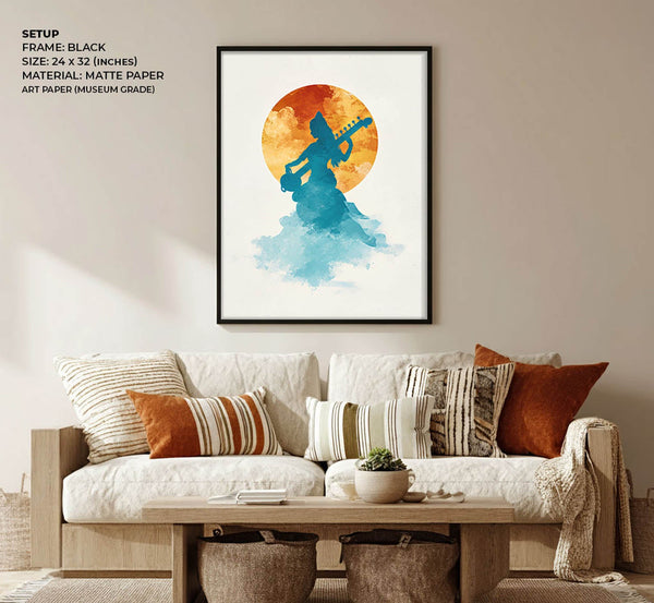 Divine Saraswati Painting – Goddess of Wisdom Wall Art