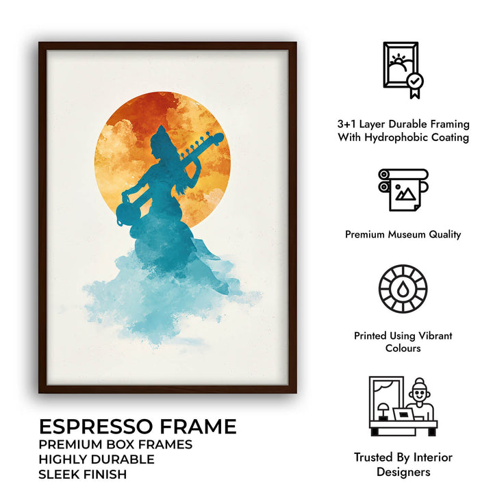 Divine Saraswati Painting – Goddess of Wisdom Wall Art