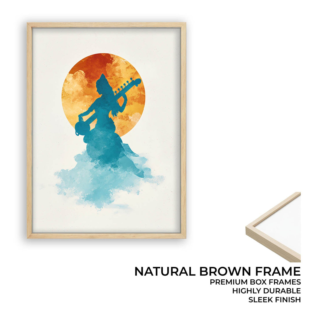 Divine Saraswati Painting – Goddess of Wisdom Wall Art