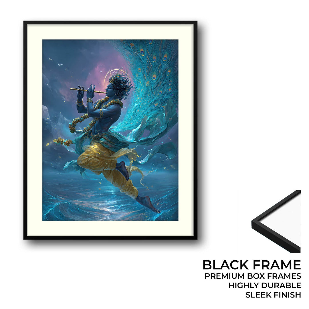 Ethereal Krishna Painting – Flute Wall Art