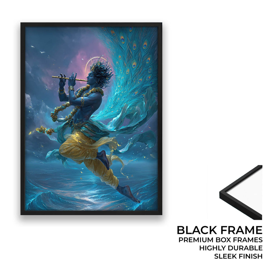 Ethereal Krishna Painting – Flute Wall Art