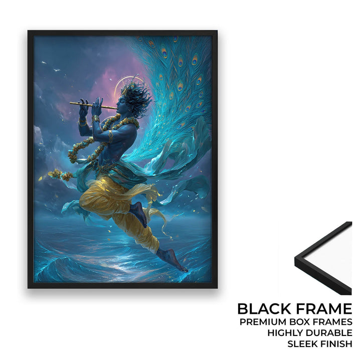 Ethereal Krishna Painting – Flute Wall Art