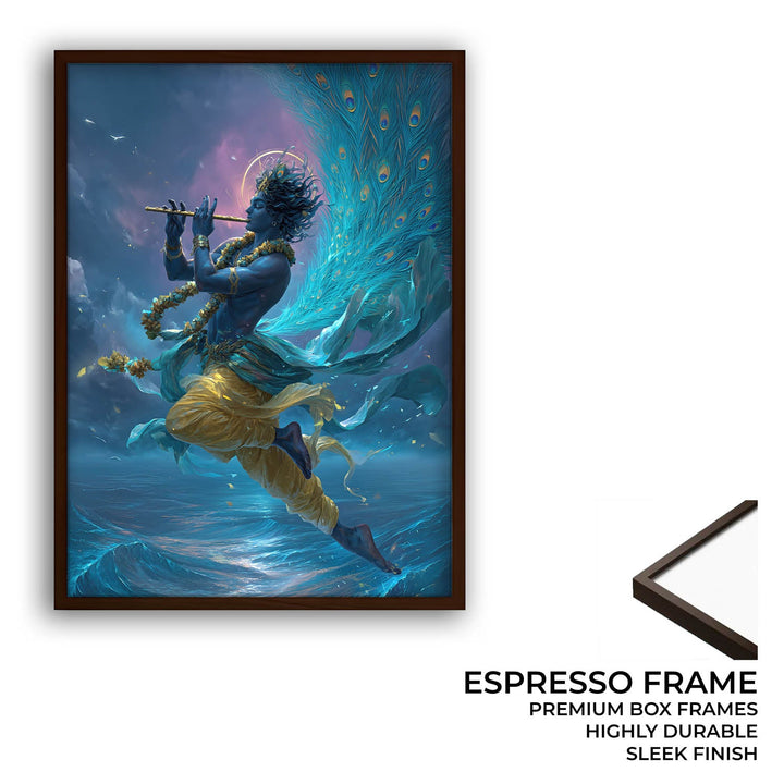 Ethereal Krishna Painting – Flute Wall Art