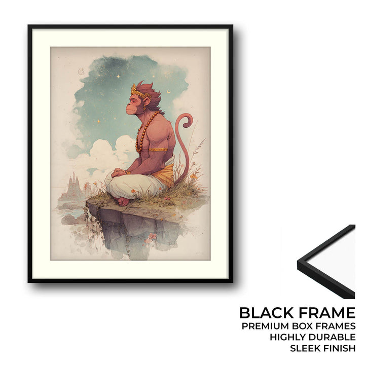 Hanuman Painting – Bajrangbali Wall Art in Meditation