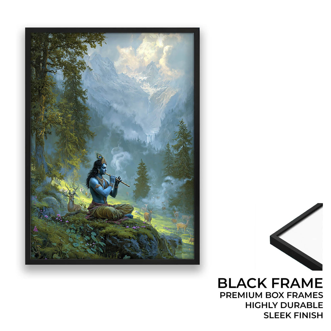 Krishn in the Valley Painting – Divine Flute