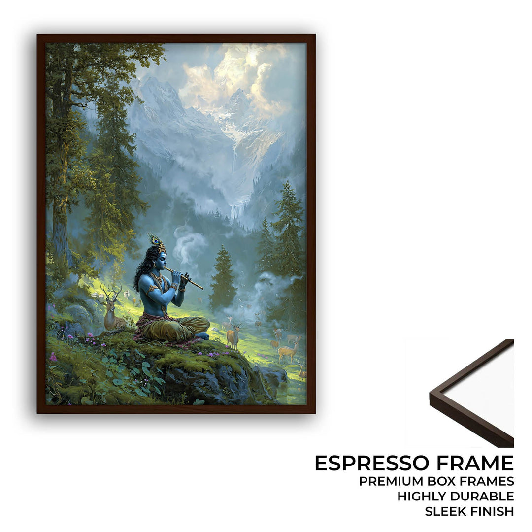 Krishn in the Valley Painting – Divine Flute